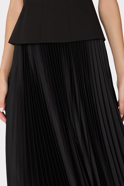 Novalee Strapless Pleated Maxi Dress Black Image 5 of 6