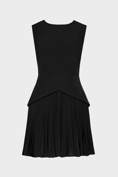 Haddy Pleated Mini Dress Black Image 1 of 5