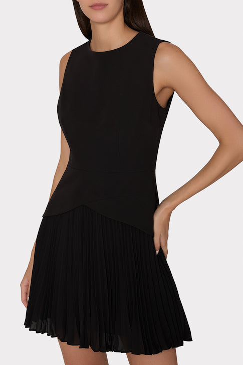 Haddy Pleated Mini Dress Black Image 4 of 5