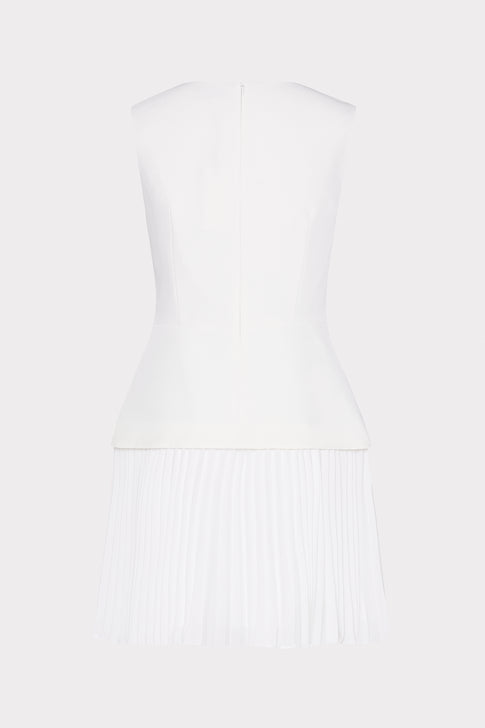 Haddy Pleated Mini Dress Ecru Image 4 of 4