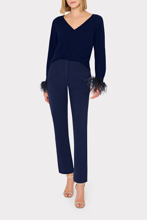 Nicole Ponte Pants Navy Image 2 of 4