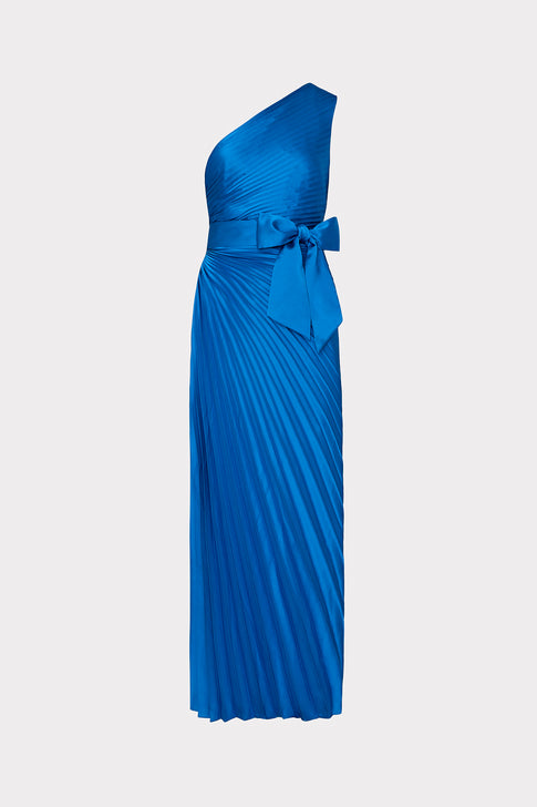 Estelle Satin Dress Blue Image 1 of 5