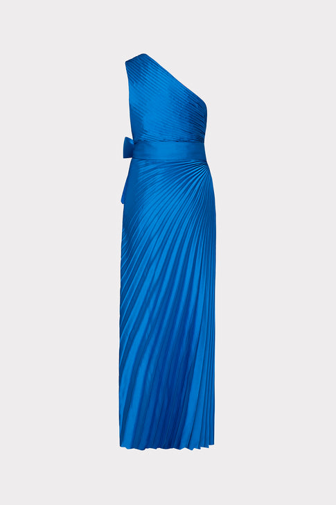 Estelle Satin Dress Blue Image 5 of 5