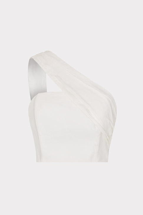 Arantza Draped One Shoulder Top White Image 1 of 4