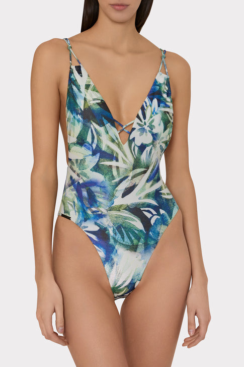 Tropical Paradise One Piece Green Multi Image 2 of 5