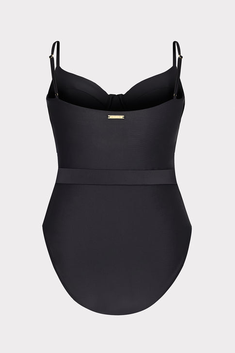 Solid Belted One Piece Black Image 4 of 4