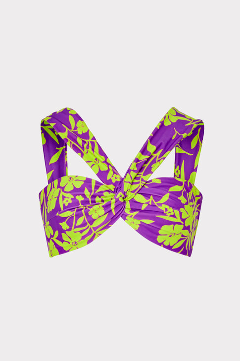 Olivia Marigold Aroma Draped Bandeau Top Purple Multi Image 1 of 10