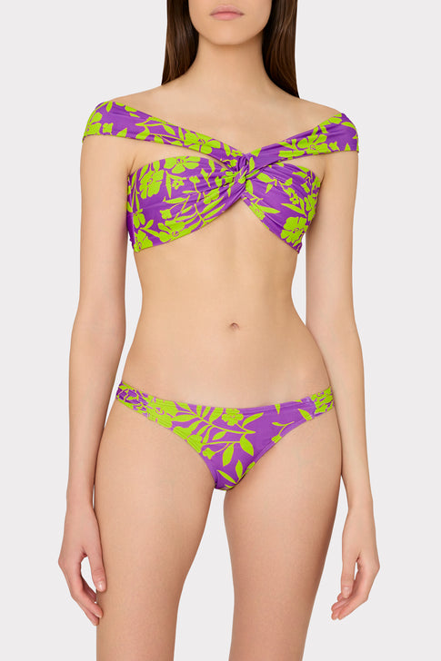 Olivia Marigold Aroma Draped Bandeau Top Purple Multi Image 3 of 10