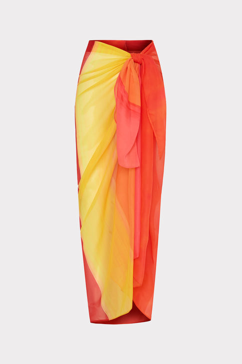 Sunset Stripe Chiffon Sarong Multi Image 1 of 4