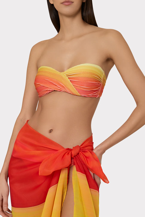 Sunset Stripe Chiffon Sarong Multi Image 3 of 4