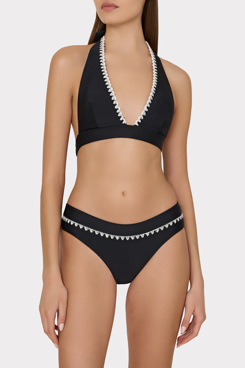 Crochet Stitch Bikini Bottom Black/White Image 2 of 4