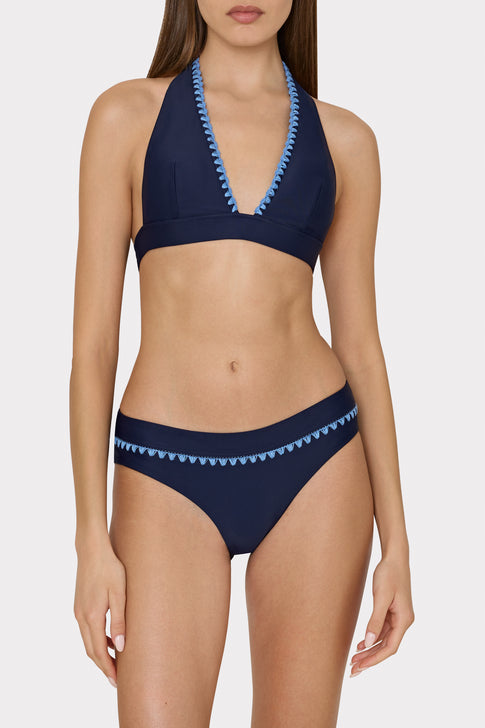 Crochet Stitch Bikini Bottom Navy/Blue Image 2 of 4