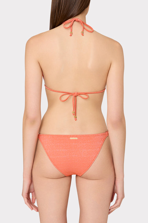 Metallic Ring Triangle Bikini Top Orange/Silver Image 3 of 4