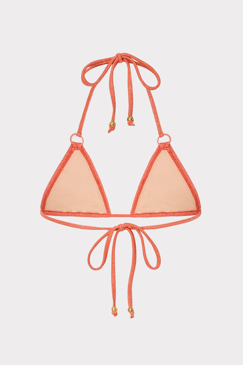 Metallic Ring Triangle Bikini Top Orange/Silver Image 4 of 4