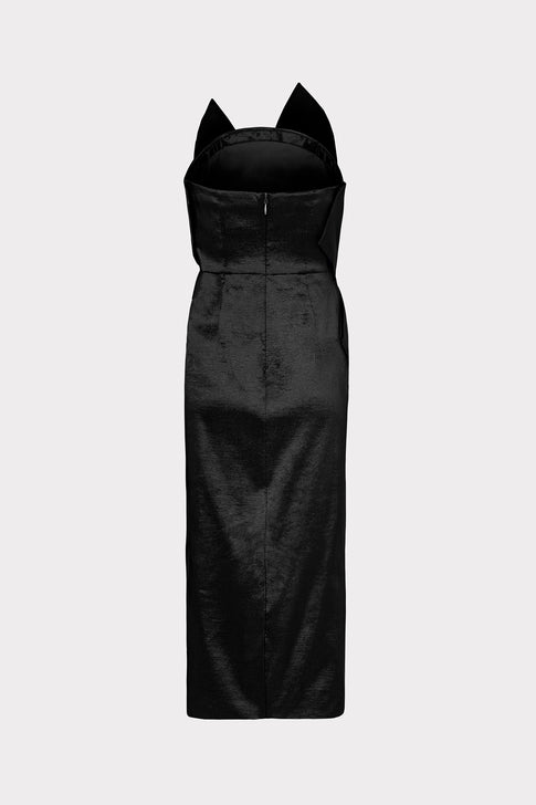 Harlow Bow Taffeta Strapless Dress Black Image 4 of 4