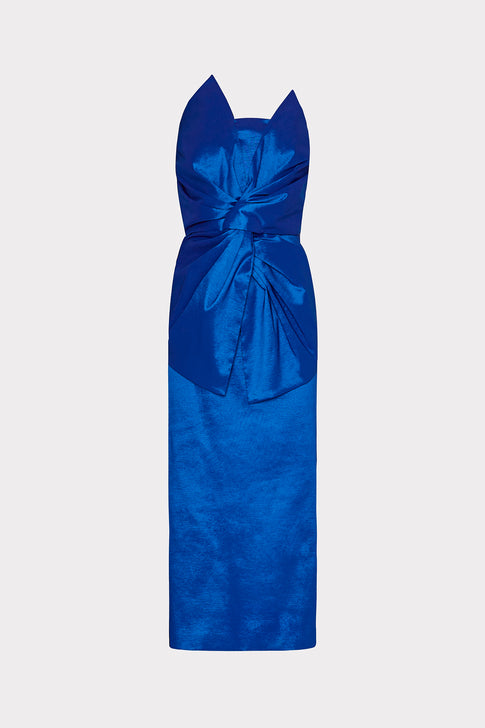 Harlow Bow Taffeta Strapless Dress Blue Image 1 of 4