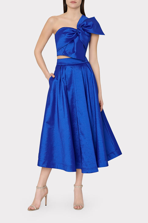 Juliet Taffeta Midi Skirt Blue Image 2 of 4