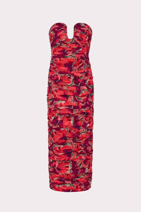 Windmill Floral Chiffon Dress Red Multi Image 1 of 4