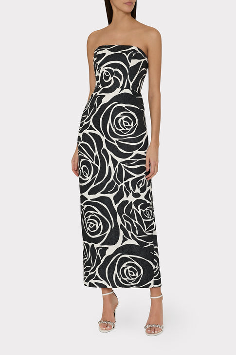 Orion Rose Jacquard Dress Black Rose Image 2 of 4