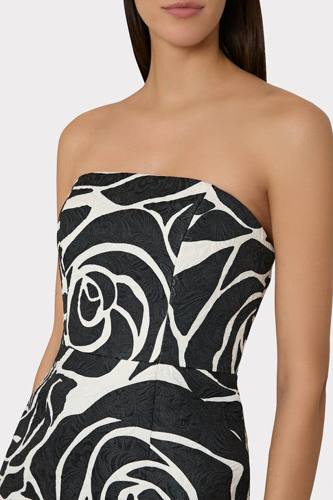 Orion Rose Jacquard Dress Black Rose Image 3 of 4