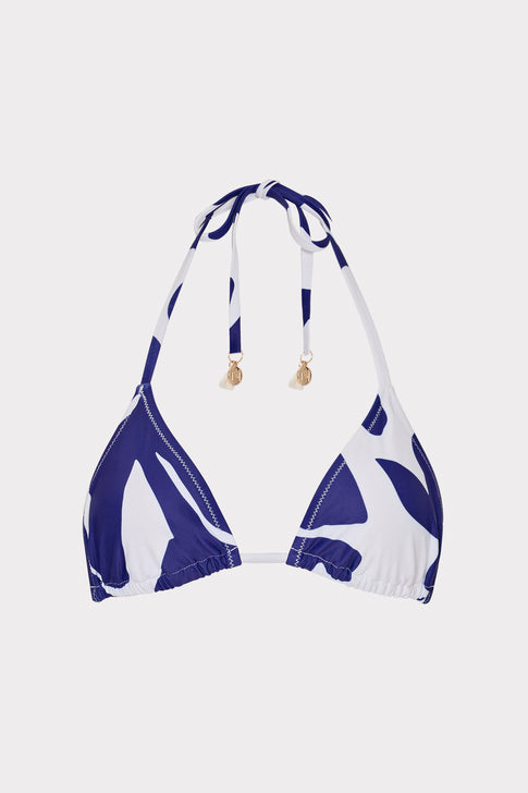 Grand Foliage Triangle Bikini Top Navy/White Image 1 of 4