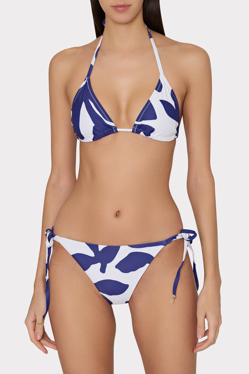 Grand Foliage Triangle Bikini Top Navy/White Image 2 of 4