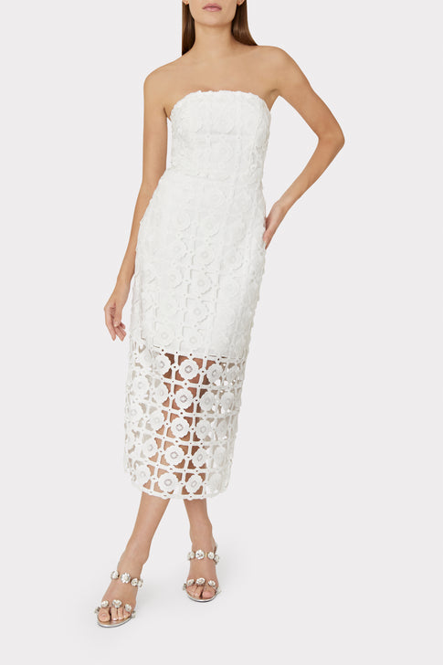 Kait Tile Lace Dress White Image 2 of 4