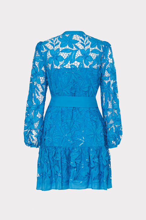 Nellie Sequin Embellished Eyelet Dress Blue Image 5 of 5