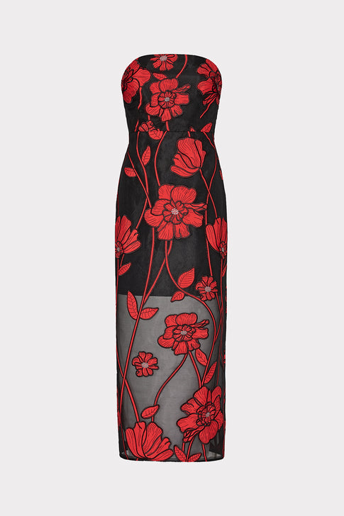 Shiloh Grand Fleur Embroidered Dress Red Image 1 of 4