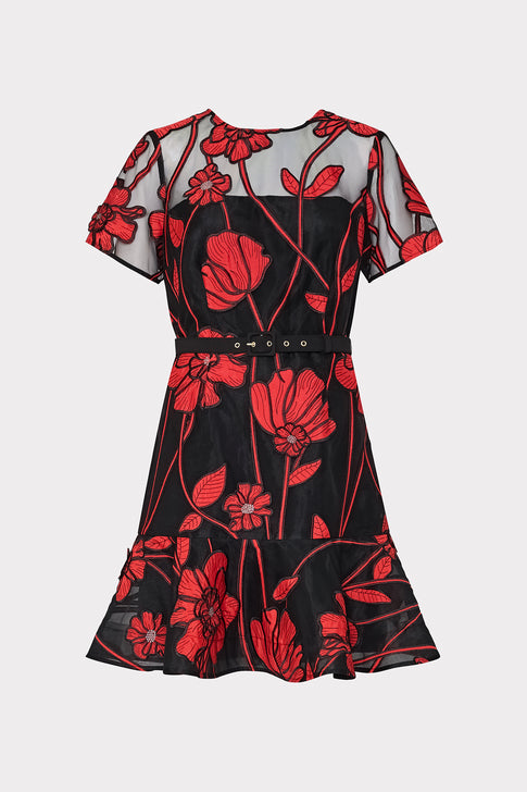 Rosie Grand Fleur Embroidered Dress Red Image 1 of 4