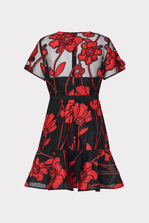 Rosie Grand Fleur Embroidered Dress Red Image 4 of 4