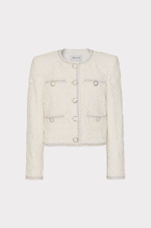 Reign Diamond Crochet Jacket White Image 1 of 4