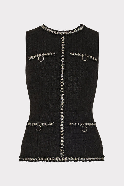 Nette Boucle Sleeveless Top Black Image 1 of 4