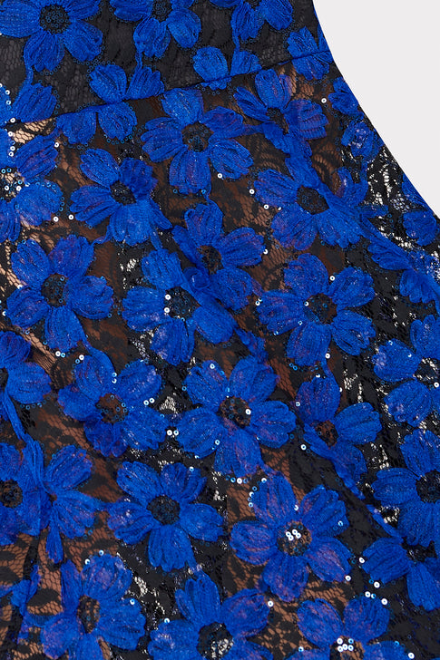 Tahlia Tulle Embroidery Dress Cobalt/Black Image 3 of 4