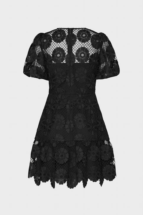 Yasmin Daisy Lace Dress Black Image 4 of 4