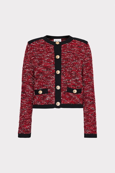 Kelly Textured Knit Cardigan Claret Image 1 of 4