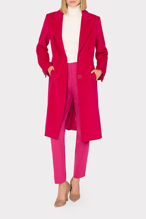 Single Breasted Wool Coat Magenta Image 2 of 4