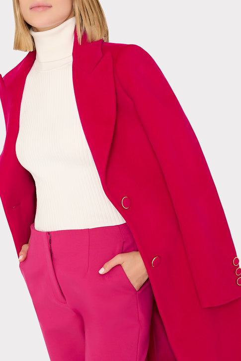 Single Breasted Wool Coat Magenta Image 3 of 4