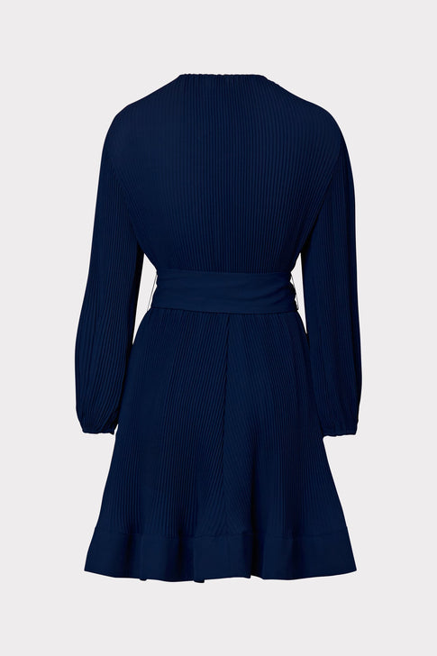 Liv Pleated Dress Navy Image 4 of 4